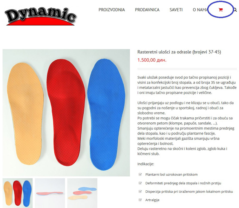 uptstvo za on-line kupovinu - korak 1:: dynamicns, Novi Sad, proizvodnja ortopedska, medicinska, korektivna, pomagala